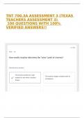 TNT 700&period;3A ASSESSMENT 3 &lpar;TEXAS TEACHERS ASSESSMENT 3&rpar;   100 QUESTIONS WITH 100&percnt; VERIFIED ANSWERS&excl;&excl;