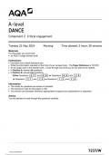 AQA A-level DANCE Component 2 JUNE 2024 QUESTION PAPER&colon; Critical engagement