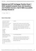 National and UST Mortgage Practice Exam 1 2025 Update&vert;Complete Exam Set Questions And Verified Answers &vert; Get It 100&percnt; Accurate&excl;&excl;&vert; Already Passed A&plus;