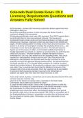 Colorado Real Estate Exam- Ch 2 Licensing Requirements Questions and Answers Fully Solved