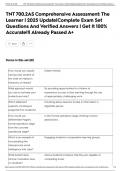 TNT 700&period;2AS Comprehensive Assessment&colon; The Learner &vert; 2025 Update&vert;Complete Exam Set Questions And Verified Answers &vert; Get It 100&percnt; Accurate&excl;&excl;&vert; Already Passed A&plus;