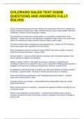 COLORADO SALES TEST GUIDE QUESTIONS AND ANSWERS FULLY SOLVED