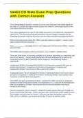VanEd CO State Exam Prep Questions with Correct Answers