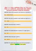BRAE 121 FINAL LAMPMAN FINAL CAL POLY SLO  BRAE 121 COMPLETE QUESTIONS AND CORRECT  DETAILED ANSWERS &lpar;VERIFIED ANSWERS&rpar;