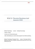 NCAC II- Theories Questions And Answers 2025