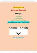 Official summer 2024 Pearson Edexcel 8BS0&sol;01 GCE AS Level In Business &lpar;8BS0&rpar; Paper 01 Marketing and People Merged Question Paper &plus; Mark Scheme