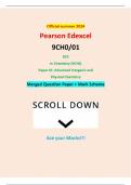 Official summer 2024 Pearson Edexcel 9CH0&sol;01 GCE In Chemistry &lpar;9CH0&rpar; Paper 01&colon; Advanced Inorganic and Physical Chemistry Merged Question Paper &plus; Mark Scheme