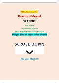 Official summer 2024 Pearson Edexcel 9EC0&sol;01 GCE A Level In Economics A &lpar;9EC0&rpar; Paper 01 Market and Business Behaviour Merged Question Paper &plus; Mark Scheme