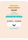 Official summer 2024 Pearson Edexcel 9EC0&sol;02 GCE A Level In Economics A &lpar;9EC0&rpar; Paper 02 The National and Global Economy Merged Question Paper &plus; Mark Scheme
