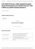 FAD 2230 FSU Exam 1 2025 Update&vert;Complete Exam Set Questions And Verified Answers &vert; Get It 100&percnt; Accurate&excl;&excl;&vert; Already Passed A&plus;