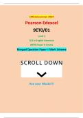 Official summer 2024 Pearson Edexcel 9ET0&sol;01 Level 3 GCE In English Literature &lpar;9ET0&rpar; Paper 1&colon; Drama Merged Question Paper &plus; Mark Scheme