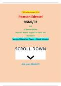 Official summer 2024 Pearson Edexcel 9GN0&sol;02 GCE In German &lpar;9GN0&rpar; Paper 02 Written response to works and translation Merged Question Paper &plus; Mark Scheme