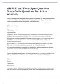 ATI Fluid and Electrolytes Questions Study Guide Questions And Actual Answers&period;