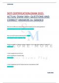 DOT CERTIFICATION EXAM 2025  ACTUAL EXAM 300&plus; QUESTIONS AND  CORRECT ANSWERS A&plus; GRADED