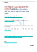 DOT NRCME TRAINING INSTITUTE MATERIAL 2025 Exam Questions  With Correct Answers &lpar;Guaranteed  Pass&rpar;