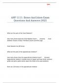 ANP 1111 Bones And Joints Exam Questions And Answers 2025
