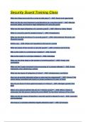 Security Guard Training Class Exam Questions and Answers 2025&sol;2026&lpar; A&plus; GRADED 100&percnt; VERIFIED&rpar;&period;