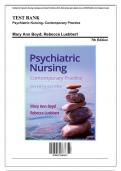 Test Bank for Psychiatric Nursing&colon; Contemporary Practice 7th Edition &lpar;LWW&comma; 2021&rpar; by Boyd and Luebbert&comma; Isbn no&semi; 9781975161187&comma; all 43 Chapters Covered