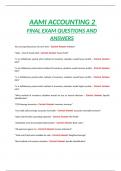 AAMI ACCOUNTING 2  FINAL EXAM QUESTIONS AND ANSWERS