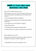 CMMB 411 Final &vert; Q&A Latest 2024&sol;2025 &vert; 100&percnt; PASS