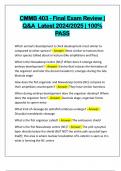 CMMB 403 - Final Exam Review &vert; Q&A Latest 2024&sol;2025 &vert; 100&percnt; PASS
