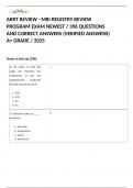 ARRT REVIEW - MRI REGISTRY REVIEW PROGRAM EXAM NEWEST &sol; 396 QUESTIONS AND CORRECT ANSWERS &lpar;VERIFIED ANSWERS&rpar; A&plus; GRADE &sol; 2025
