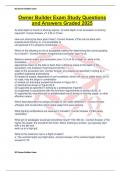 Owner Builder Exam Study Questions and Answers Graded 2025