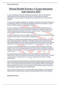 Mental Health Practice A Exam Questions And Answers 2025