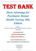 Test Bank - Davis Advantage for Psychiatric Mental Health Nursing 10th Edition by Karyn I&period; Morgan&comma; &lpar;All Chapters Included 1-43&rpar;