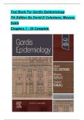 TEST BANK For Gordis Epidemiology&comma; 7th Edition By David D Celentano&semi; Moyses Szklo&comma; Verified Chapters 1 - 20&comma; Complete Newest Version
