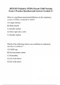 HESI RN Pediatric &lpar;PEDS&rpar; Parent Child Nursing Exam 3 Practice Questions and Answers Graded A&plus;