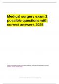 Medical surgery exam 2 possible questions with correct answers 2025