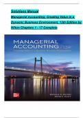 Solutions Manual for Managerial Accounting&colon; Creating Value in a Dynamic Business Environment&comma; 13th Edition by Hilton &vert; Verified Chapter's 1 - 17 &vert; Complete