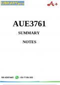 AUE3761 SUMMARY NOTES