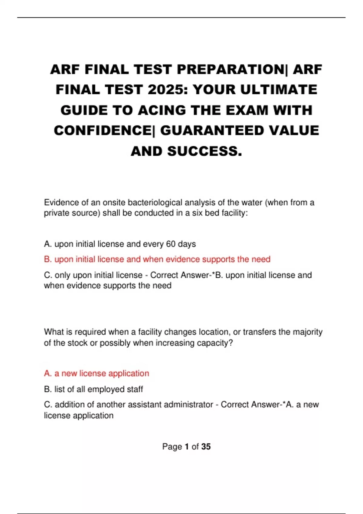 ARF FINAL TEST PREPARATION| ARF FINAL TEST 2025: YOUR ULTIMATE GUIDE TO ...