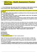 Exam &lpar;elaborations&rpar; HESI Prep - Health Assessment 