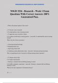 NSGD 3216 - Research - Week 1 Exam Questions With Correct Answers 100&percnt; Guaranteed Pass&period;