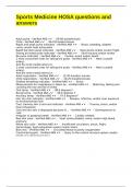 Sports Medicine HOSA questions and answers