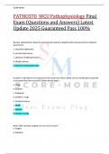 PATHO370 WCU Pathophysiology Final Exam &lpar;Questions and Answers&rpar; Latest Update 2025 Guaranteed Pass 100&percnt;