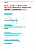 PC707 FINAL EXAM 2025 &lpar;ALL MODULES&rpar; &lpar;questions with verified answers&rpar; GUARANTEED PASS