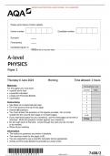 VERIFIED AQA JUNE 2024 A-level PHYSICS Paper 2 MERGED QUESTION PAPER> MARK SCHEME> 100&percnt; GUARANTEE