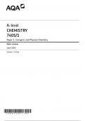AQA A LEVEL CHEMISTRY  PAPER 1 JUNE 2024 FINAL MARK SCHEME