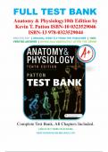 Test Bank For Anatomy & Physiology 10th Edition by Kevin T&period; Patton 9780323528795 Chapter 1-48 Complete Guide &period;