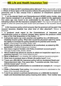 Exam &lpar;elaborations&rpar; Mississippi life and health