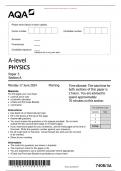 VERIFIED AQA JUNE 2024 A-level PHYSICS Paper 3 Section A MERGED QUESTION PAPER> MARK SCHEME> 100&percnt; GUARANTEE
