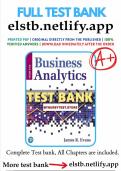 Test Bank for Business Analytics 3rd Edition Evans &sol; All Chapters 1 - 16 &sol; Full Complete 