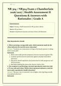 NR 304 &sol; NR304 Exam 2 Chamberlain  &vert; 2026&sol;2027 &vert; Health Assessment II &vert;  Questions & Answers with Rationales &vert; Grade A &vert; Verified Solutions