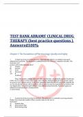 TEST BANKABRAMS' CLINICAL DRUG  THERAPY &lpar;best practice questions &rpar;  Answered100&percnt;