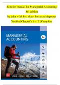 Solution manual for Managerial Accounting 8th edition by john wild&comma; ken shaw&comma; barbara chiappetta Verified Chapter's 1 - 13 &vert; Complete &emsp;