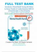 Test Bank - Introductory Mental Health Nursing 4th Edition by Womble Kincheloe ISBN 9781975103781 Chapter 1-19 &vert; Complete Guide A&plus;